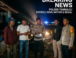 Anggota Polsek Tanralili Bersama Perangkat Desa Patroli Cegah Aksi Geng Motor dan Begal